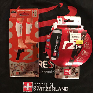 瑞士COMPRESSPORT  R2V2进口运动压缩小腿套 马拉松越野跑步护腿绑腿足球篮球旅行 R2V2亮彩粉腿套 T4