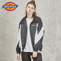 Dickies夹克 夹克衬衣 夹克女 薄外套女 立领 撞色拼接上衣 上衣女 时尚运动上衣 DK006042 黑色 M