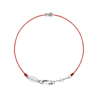 REDLINE红绳女士饰品手链细绳金边镶钻吊坠装饰简约气质时尚 白金 15.5cm