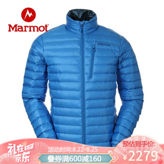 Marmot/土拨鼠秋冬运动800蓬拒水鹅绒防风保暖轻薄羽绒服男户外 亮蓝色3695 XL 欧码偏大