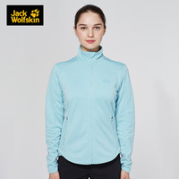 Jackwolfskin/狼爪官方针织衫女秋冬新品户外吸湿透气柔软休闲舒适上衣外套1707291 1707291-1145/晴空蓝 XS   160/84A