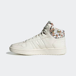 阿迪达斯官网 adidas neo HOOPS 2.0 MID 女鞋休闲运动鞋EF0120 38 石膏白/白色/红色/黄色/黑色