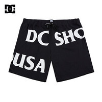 DCSHOES 2020春夏新款LOGO胶印系带男士休闲运动短裤GDYWS20104 黑夹色 L