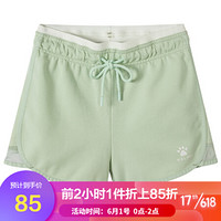 KELME/卡尔美 运动短裤女直筒宽松瑜伽健身房跑步休闲裤外穿热裤 浅水绿 S/155