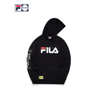 FILA FUSION斐乐男子卫衣2020秋季新款运动潮流针织套头衫男卫衣 深黑-BK 180/100A/XL
