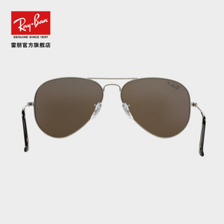 RayBan雷朋太阳镜男女款飞行员形蛤蟆镜前卫偏光彩膜反光开车0RB3025可定制 019/W3银色镜框偏光银色反光镜片 尺寸58【定制单拍不发，镜片需另拍】