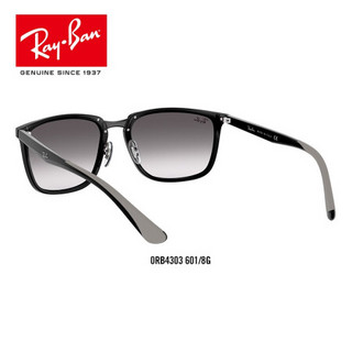 RayBan 雷朋太阳镜男款渐变镜片潮流个性墨镜0RB4303可定制 601/8G黑色镜框灰色渐变镜片 【定制单拍不发，镜片需另拍】尺寸57