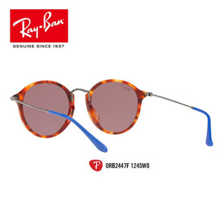 RayBan雷朋太阳镜男款时尚全框偏光开车驾驶司机镜0RB2447F可定制 1245W0玳瑁镜框红色偏光镜片 【定制单拍不发，镜片需另拍】尺寸49