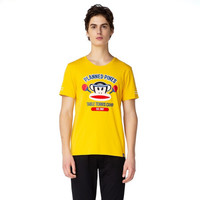 Paul Frank大嘴猴 2020年春夏运动T恤男短袖圆领宽松休闲运动上衣男国潮 土黄 XL