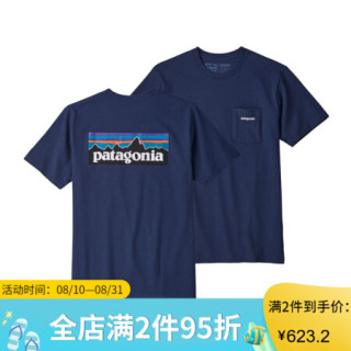 Patagonia巴塔哥尼亚T恤男短袖户外透气休闲圆领舒适39178 CNY L
