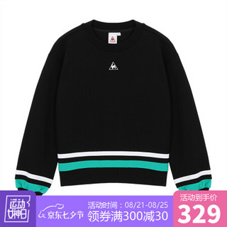 【20新品】乐卡克法国公鸡宽松舒适时尚圆领套头衫卫衣女 黑色 XL