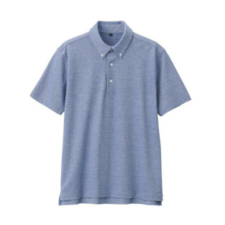 無印良品 MUJI 無印良品  男式 凉爽珠地网眼 纽扣领POLO衫 海军蓝 S