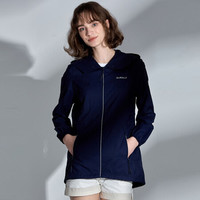 诺诗兰2020春夏新款户外男女防晒皮肤衣 旅行轻量大帽檐防晒衣 GL082B02 幕兰色-女 190