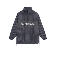 BALENCIAGA巴黎世家男装夹克黑白格纹时尚休闲高领宽松版型纯棉 50