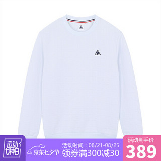 【20新品】乐卡克法国公鸡简约时尚百搭圆领套头衫卫衣男 白色 XXL