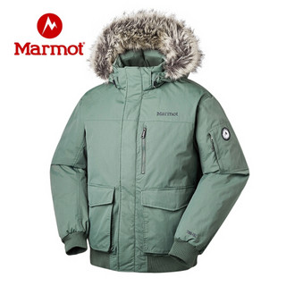 Marmot/土拨鼠秋冬运动舒适保暖鹅绒700蓬带帽厚重羽绒服男户外 鳄鱼绿4764 XXL 欧码偏大