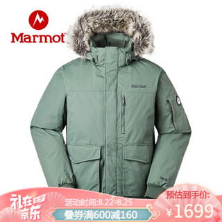 Marmot/土拨鼠秋冬运动舒适保暖鹅绒700蓬带帽厚重羽绒服男户外 鳄鱼绿4764 XXL 欧码偏大