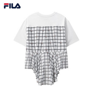 FILA x MIHARA 斐乐 蔡徐坤力荐女子短袖T恤2020夏秋联名款潮流运动休闲假两件上衣 白色拼接-WT 180/96A/XXL