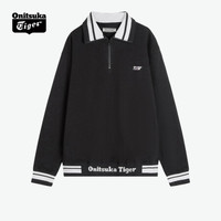 Onitsuka Tiger鬼塚虎复古中性卫衣经典翻领休闲卫衣 2181A308-010 黑色 L