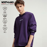 诺诗兰2020秋冬弹力连帽城市户外男女卫衣 NHDAT0501E 紫金石色 185