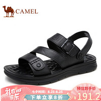 骆驼（CAMEL） 商务凉鞋男防滑舒适休闲外穿爸爸沙滩鞋 A022211122 黑色 42