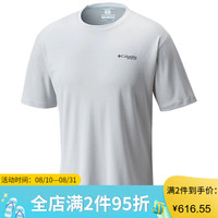 Columbia哥伦比亚男款T恤速干防晒清凉短袖夏季五分袖1536101 Cool Grey SM