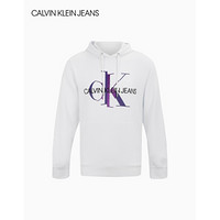 CK JEANS 2020秋冬新款 男装层叠撞色LOGO休闲卫衣 J316391 YAF-白色 M