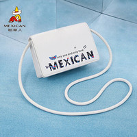 稻草人（MEXICAN）包包女包链条包时尚斜挎小圆包  米白
