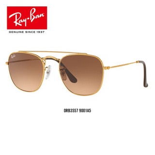 RayBan 雷朋太阳眼镜男女款金属框时尚复古潮流渐变色0RB3557 9001A5淡棕色镜框粉色渐变棕色镜片 尺寸51