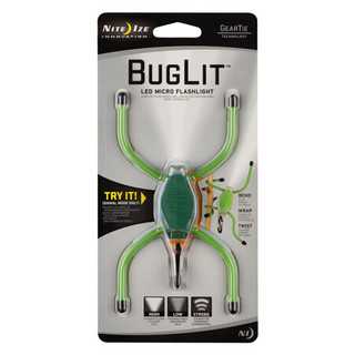 奈爱NiteIze BugLitLED 虫灯信号发光灯免提式微型小电筒/灯 5色创意礼品 绿身白灯