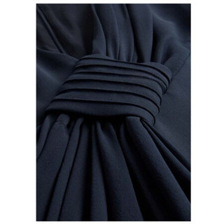 奢侈品 阿玛尼(ARMANI)女装连衣裙深V领大号纹理带袢背心式羊毛连衣裙 44
