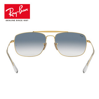 RayBan雷朋太阳镜男款方形双梁渐变镜片潮流墨镜0RB3560 可定制 001_3F金色镜框蓝色渐变镜片 尺寸61