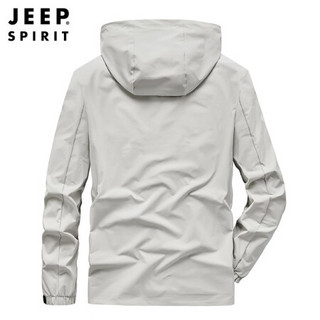 吉普(JEEP)夹克男简约百搭休闲男士连帽外套2020秋季男装F-0193 黑色 M