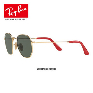 RayBan 雷朋法拉利车队系列太阳镜墨镜男女款简约0RB3548NM可定制 F00831 金色镜框绿色镜片 【定制单拍不发，镜片需另拍】尺寸51