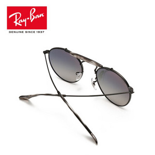 RayBan雷朋太阳眼镜男女款全框前卫时尚渐变色0RB3747 可定制 153/71 黑色镜框灰色渐变镜片 尺寸50【定制单拍不发，镜片需另拍】