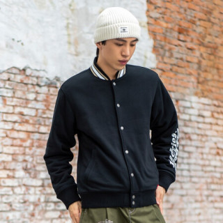 棒球夹克男 抓绒充棉夹克 休闲潮流棒球服 简约百搭上衣 dk008131