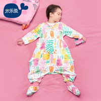 米乐鱼 婴儿睡袋初秋新品双层针织睡袋宝宝防踢被儿童原创设计分腿长袖带脚套睡袋 花园兔90码