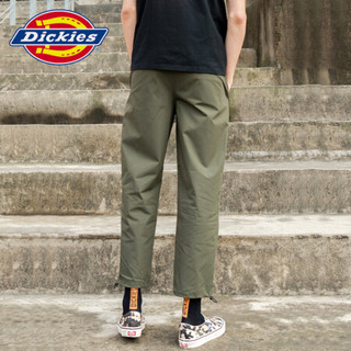 Dickies 春夏 拉链口袋长裤 男式腰部抽绳脚口猪鼻扣长裤子DK007435 军绿色 34