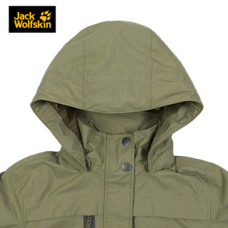 Jack Wolfskin/狼爪官方冲锋衣女秋冬新品户外都市休闲防风防水透气连帽外套1108741 1108741-4288/卡其绿 S 165/88A