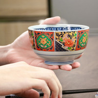 美浓烧 Mino Yaki)日本进口碗 饭碗 宫廷风手工碗 有田窑彩瓷工艺碗5.0饭碗