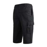 诺诗兰春夏户外男式经典素色多口袋休闲中裤 GQ085199 黑色 XXXL