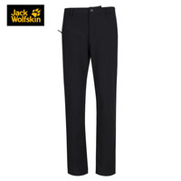 Jack Wolfskin狼爪官方男裤秋冬新品户外舒适防风防泼水软壳冲锋裤5518532 5518532-6000/黑色/内里加绒 52