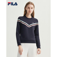 FILA 斐乐官方女子套头卫衣2020秋季新款时尚运动休闲针织卫衣女 传奇蓝-NV 165/84A/M