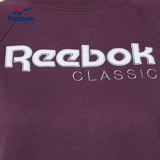 Reebok锐步女子休闲圆领卫衣AC ICONIC FL CREW 无帽打底衫DT7274 DT7273_紫色 XS