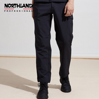 诺诗兰（NORTHLAND）软壳裤男2020新款户外防泼水男士加绒长裤子男  纯黑色 170