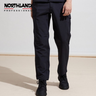 诺诗兰（NORTHLAND）软壳裤男2020新款户外防泼水男士加绒长裤子男  纯黑色 170