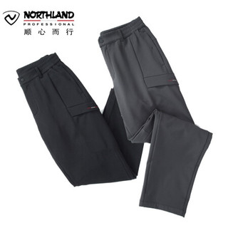 诺诗兰（NORTHLAND）软壳裤男2020新款户外防泼水男士加绒长裤子男  纯黑色 170