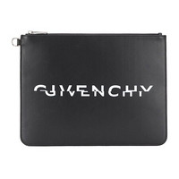 纪梵希 GIVENCHY  男士Split logo徽标印花牛皮大号拉链手拿包 BK600JK0AC 001 黑色