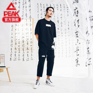 匹克（PEAK）短袖T恤男水墨系列国潮休闲半袖T恤 DF602251 黑色 L