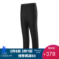 诺诗兰秋冬户外男士防风保暖风雪长裤 简约素色宽松版软壳裤GF085633 纯黑色 XL